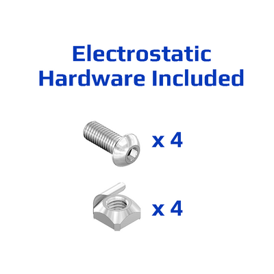 41-154-1ESD MODULAR SOLUTIONS TIE PLATE 135MM X 135MM<BR>ANGLED WITH ESD HARDWARE CONNECT PROFILE AT RIGHT ANGLE